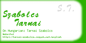 szabolcs tarnai business card